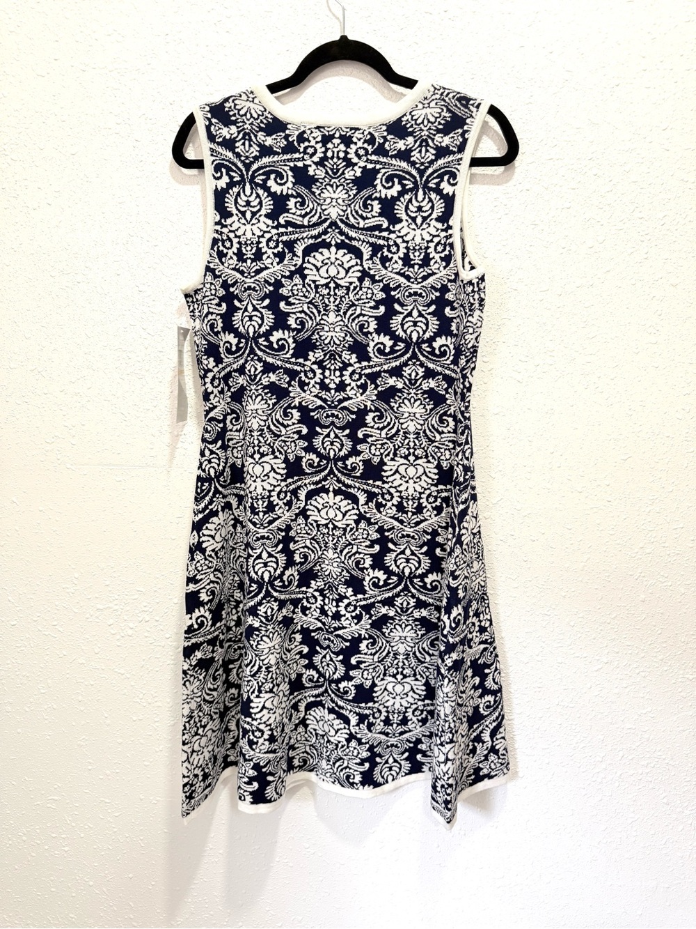 Nina Leonard Navy and White Sleeveless Mini Dress S - Picture 4 of 8